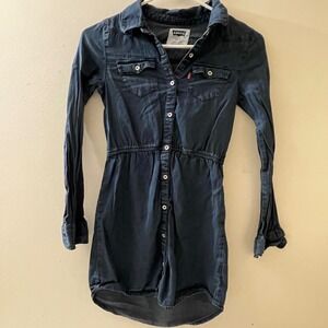Levi's Kids Girls Size 10 Denim Shirtdress‎ Blue  Long Sleeve Button Front